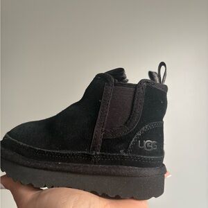 UGG Kids Black Suede Ankle Boots
